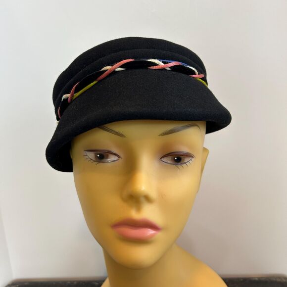 Vintage 50s Felted Wool Braided Ribbon Hat Made in ITALY - Picture 3 of 9